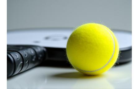 Close-up of a high-quality pickleball paddle and ball.
